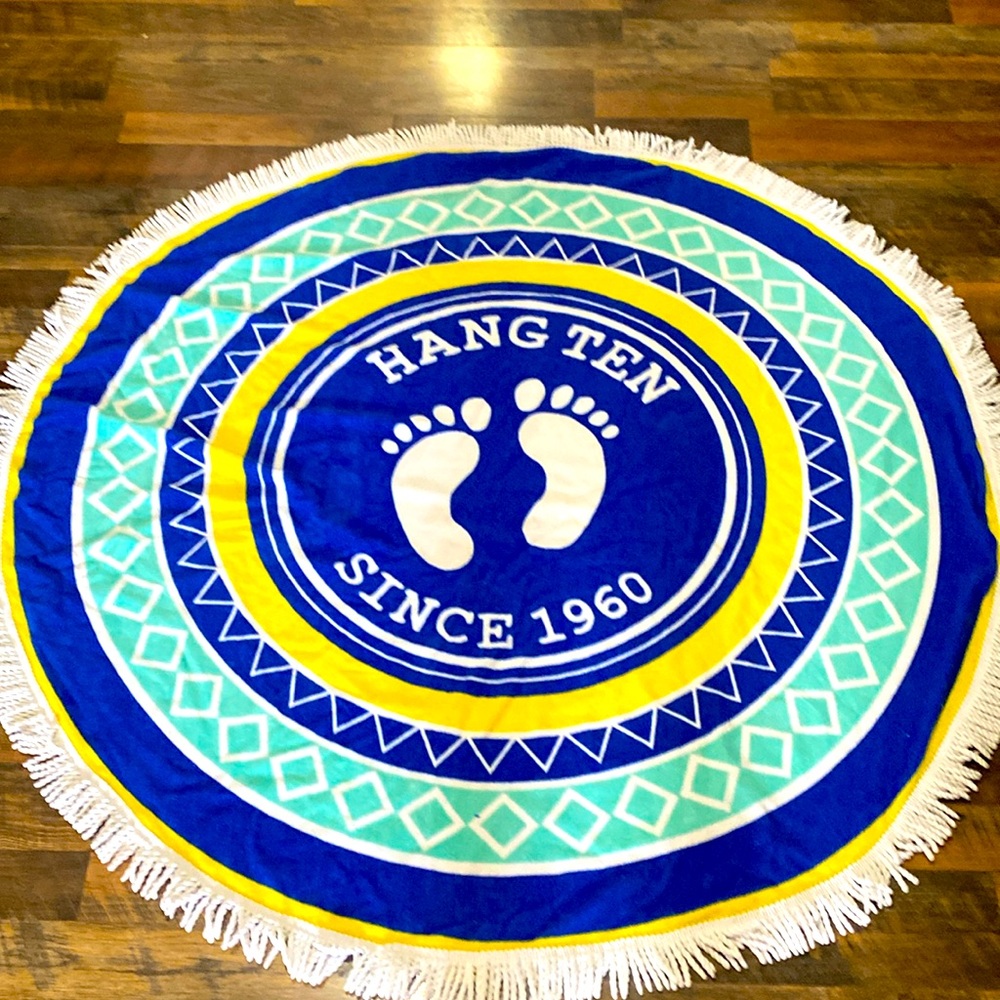 Hang Ten Round Beach‎ Towel *rare
